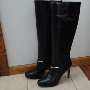 Nine West high heel tall black boots